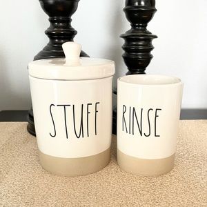 🆕Rae Dunn Ceramic Set- RINSE/STUFF